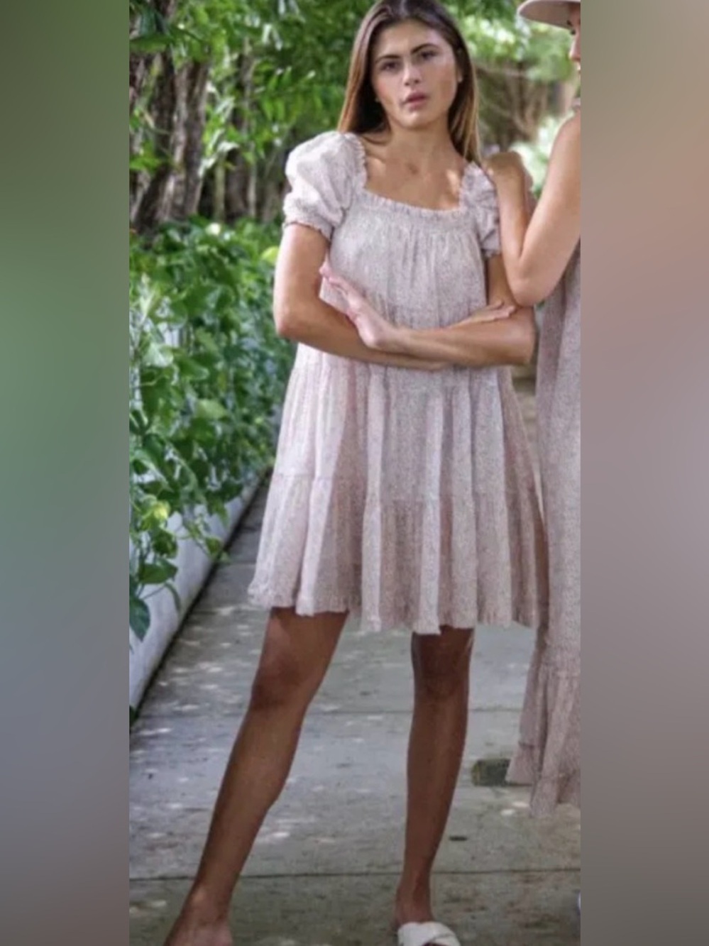 Sundays | Ditsy floral mini babydoll coquette dress Women’s size M ruffle smock - Picture 9 of 9